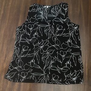 Maurices Black and White Floral Blouse